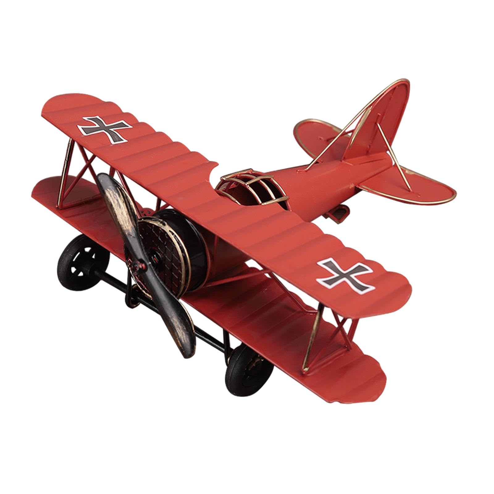 Lyla Vintage Airplane Model Retro Home Decor Metal Biplane for